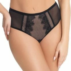 Elegant Panties, Sheer Mesh, Eyelash Lace, Slightly Higher Waist
