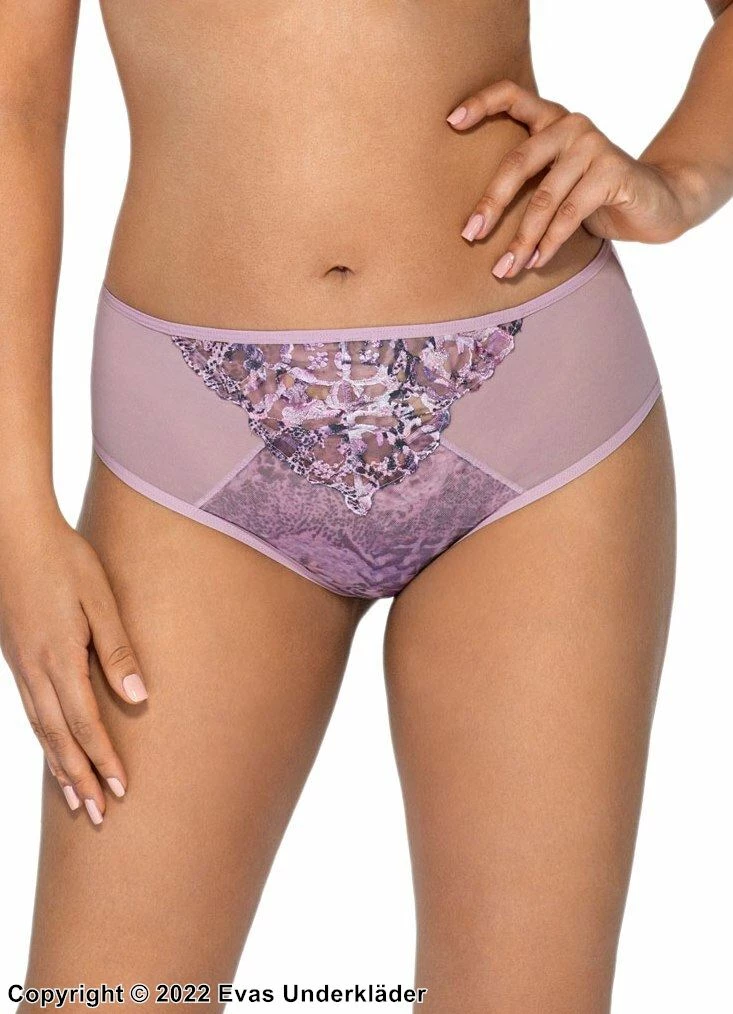 Romantic Panties, Mesh Inlay, Intricate Pattern 1 Romantic Panties, Mesh Inlay, Intricate Pattern