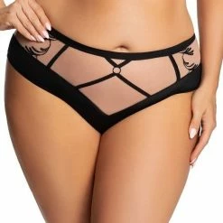 Beautiful Panties, Smooth Microfiber, Embroidery, Mesh Inlay