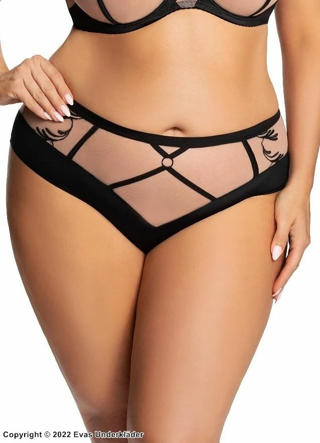 Beautiful Panties, Smooth Microfiber, Embroidery, Mesh Inlay 1 Beautiful Panties, Smooth Microfiber, Embroidery, Mesh Inlay