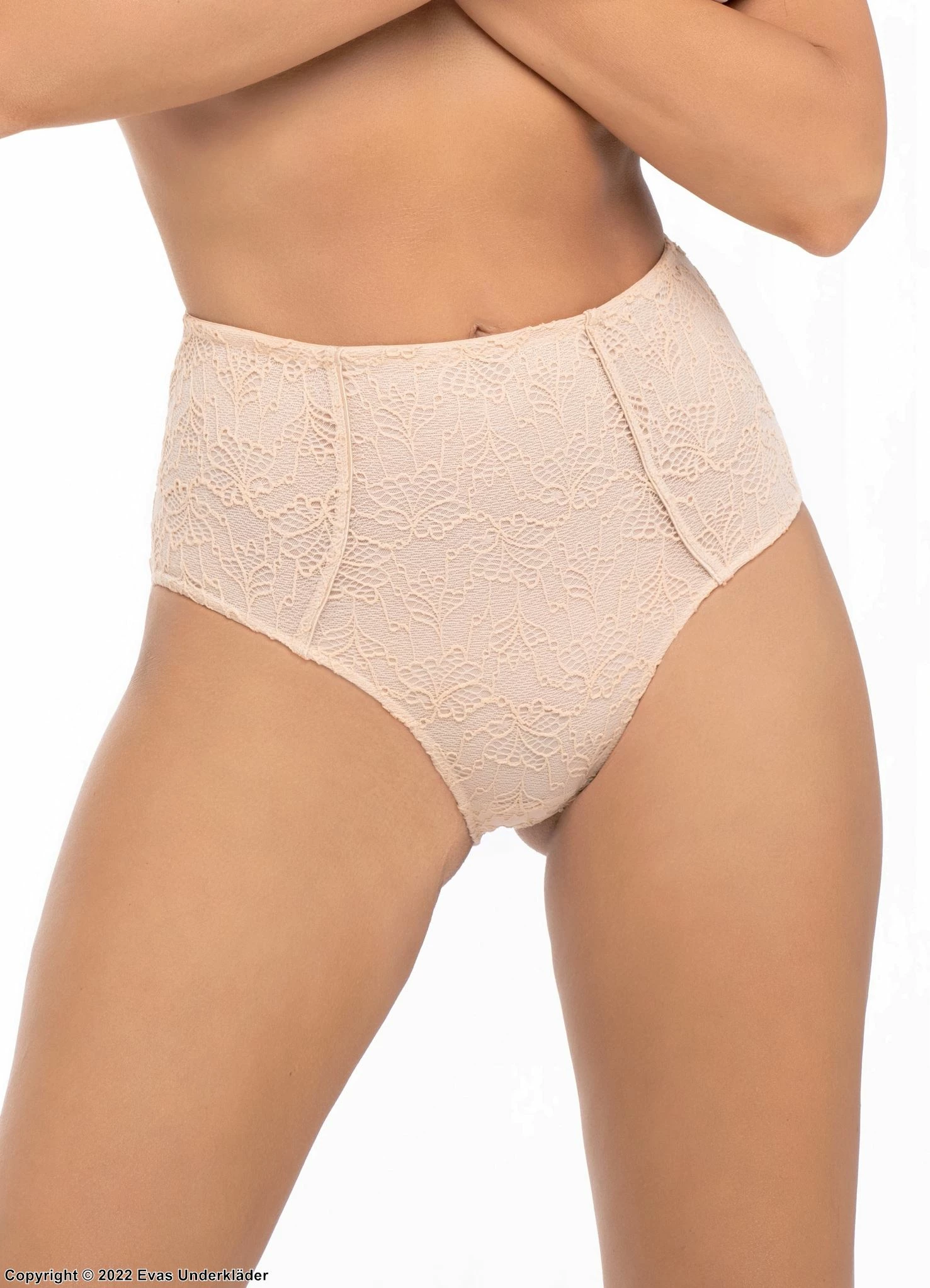 Romantic High Waist Panties, Soft Lace, Subtle Floral Pattern 6 Romantic High Waist Panties, Soft Lace, Subtle Floral Pattern - Image 6