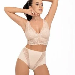 Romantic High Waist Panties, Smooth And Comfortable Fabric, Lace Inlays, Flowers -EVA’s  INTIMATES Shop briefs tanga panty 210 bl 174 5B35D 5Bfullsize5D