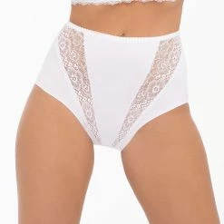 Romantic High Waist Panties, Smooth And Comfortable Fabric, Lace Inlays, Flowers