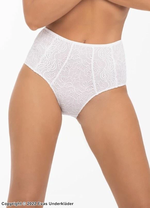 High Waist Panties, Soft Lace, Sheer Back, Subtle Floral Pattern 2 High Waist Panties, Soft Lace, Sheer Back, Subtle Floral Pattern - Image 2