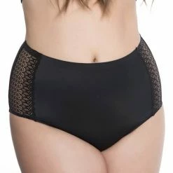 Comfortable Briefs, High Waist, Lace Inlays, Plain Back