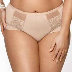 High Waist Panties, Lace Overlay, Mesh Inlay, Flowers