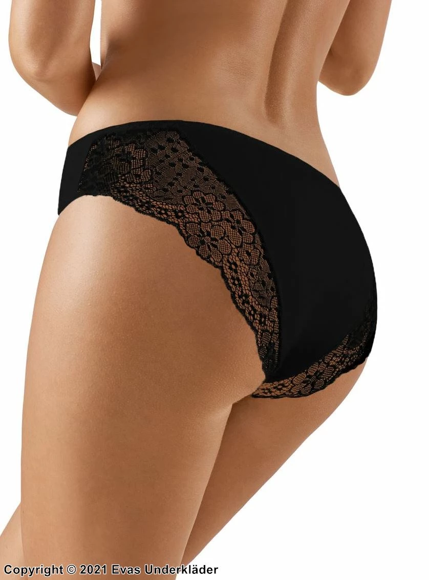 Comfortable Briefs, Cotton, Lace Trim 3 Comfortable Briefs, Cotton, Lace Trim - Image 3