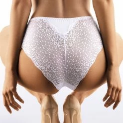 Romantic Panties, High Quality Cotton, High Waist, Floral Lace, S To 2XL