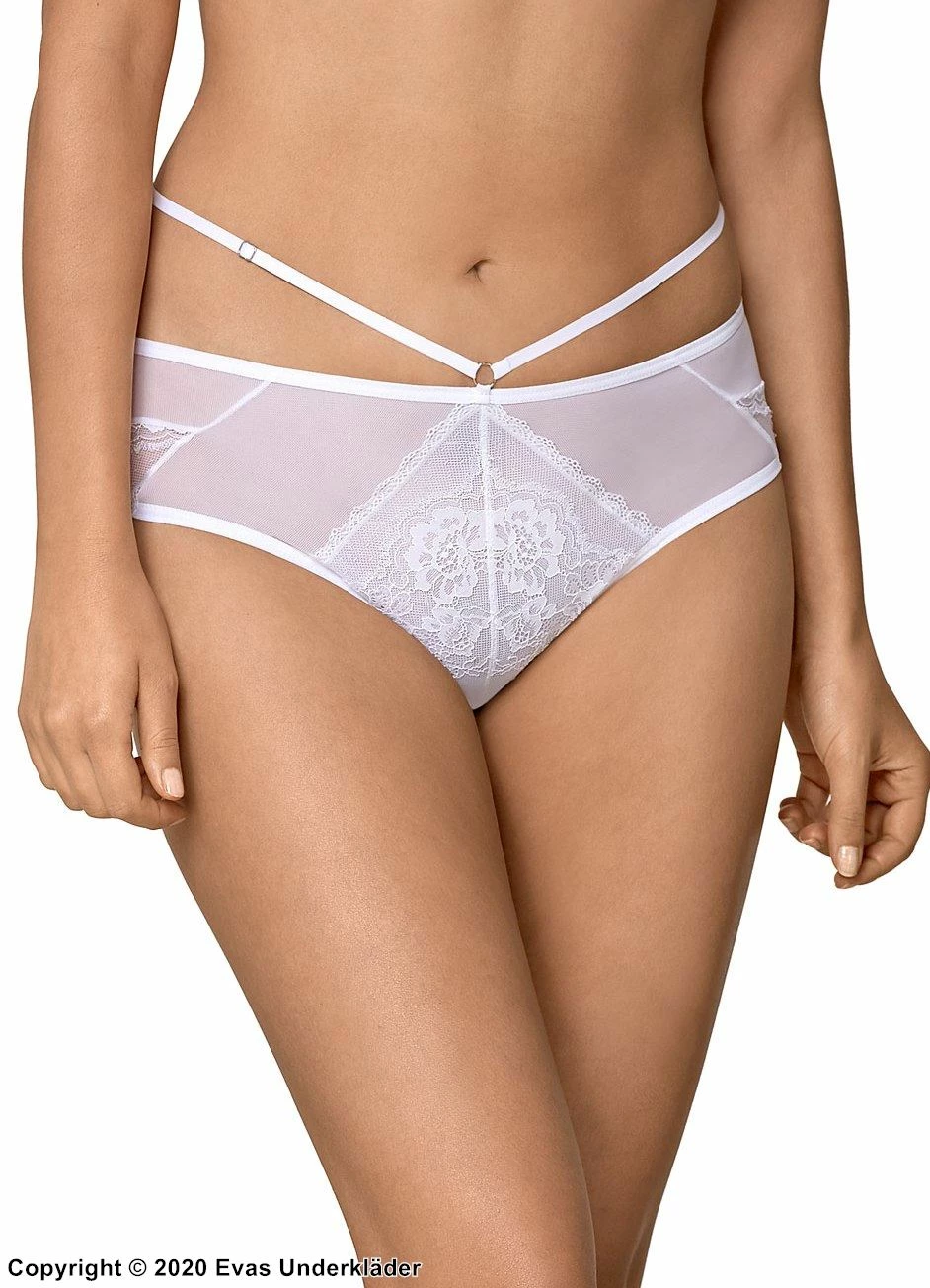 Classic Briefs, Sheer Mesh, Thin Straps, Lace Details 1 Classic Briefs, Sheer Mesh, Thin Straps, Lace Details