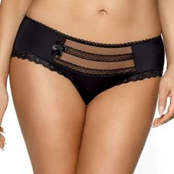 Beautiful Briefs, Sheer Mesh, Bow, Lace Edge