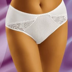 Beautiful Panties, Floral Lace, Slightly Higher Waist, Vertical Stripes