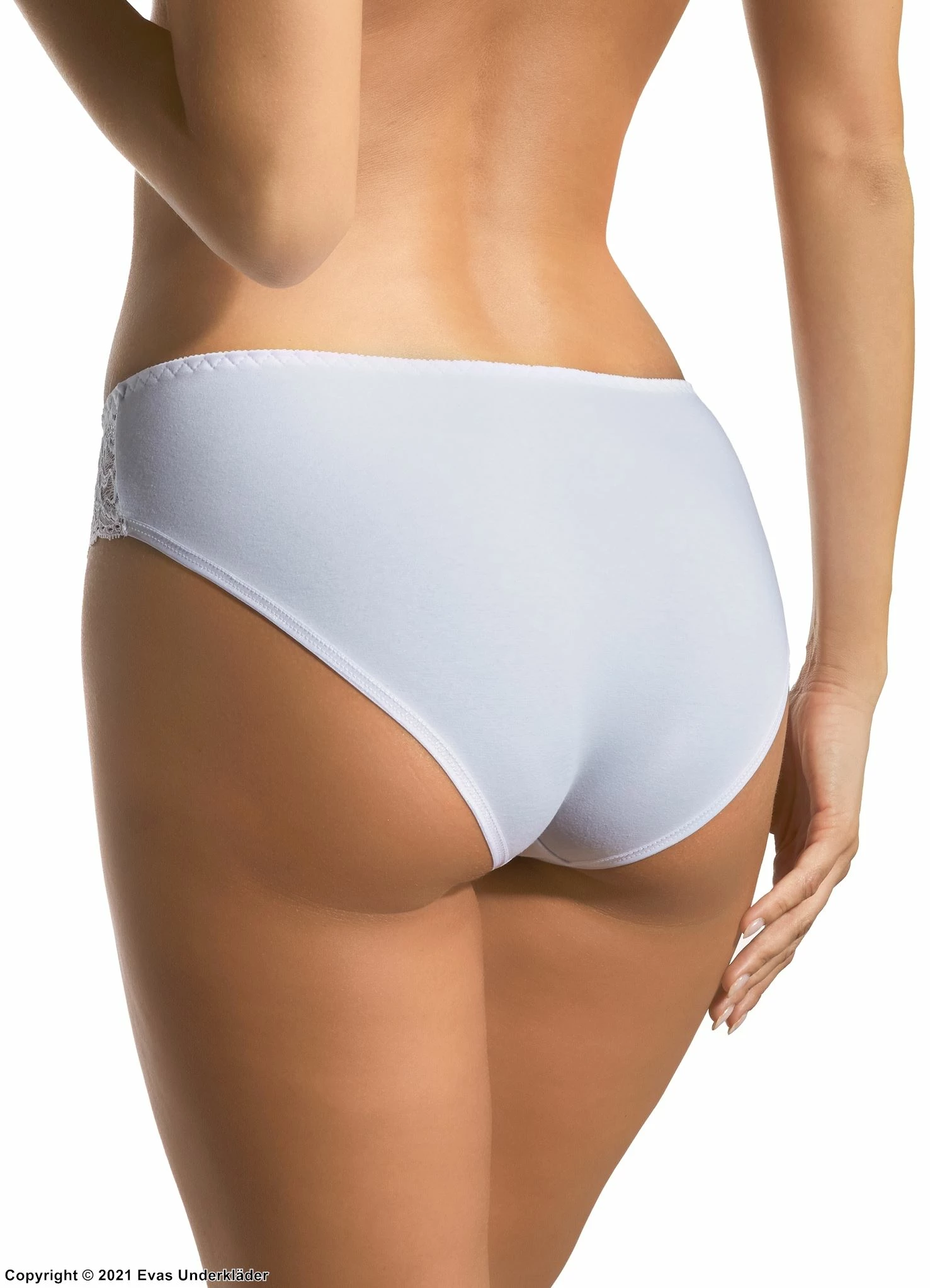 Briefs, Cotton, Lace Inlays 2 Briefs, Cotton, Lace Inlays - Image 2