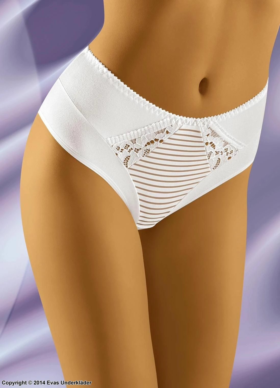 Classic Briefs, High Quality Cotton, Lace Inlays, Stripes 1 Classic Briefs, High Quality Cotton, Lace Inlays, Stripes