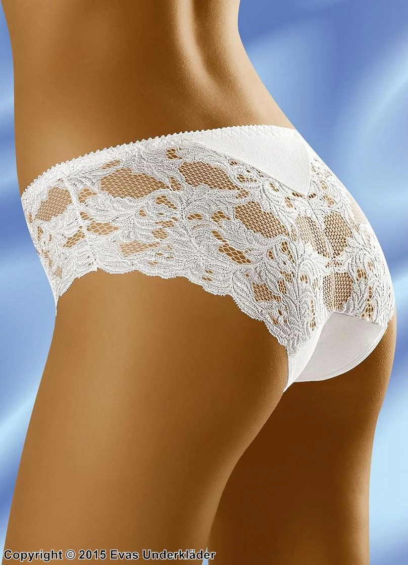 Elegant Panties, Cotton, Lace Panel 1 Elegant Panties, Cotton, Lace Panel