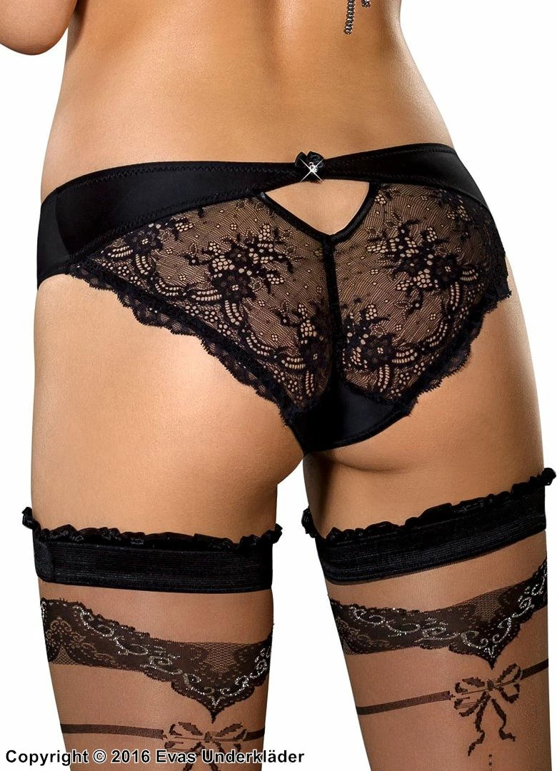 Romantic Cheeky Panties, Floral Lace, Plain Front 1 Romantic Cheeky Panties, Floral Lace, Plain Front