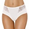 High Waist Panties, Cotton, Embroidery, Sheer Inlays