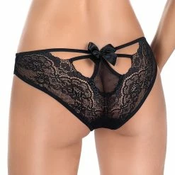Seductive Panties, Sheer Mesh, Thin Straps, Lace Panel, Plus Size