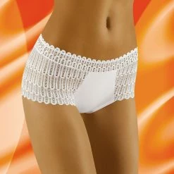 Boyshort Panties, Microfiber, Openwork Lace