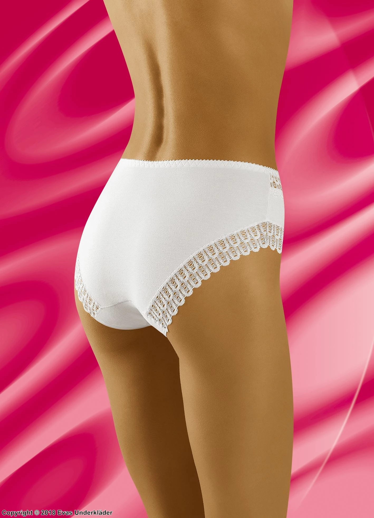 Briefs, Cotton, Lace Inlays 2 Briefs, Cotton, Lace Inlays - Image 2