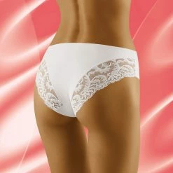 Classic Briefs, Microfiber, Wide Lace Edge, Plain Front