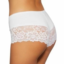 Romantic Hipster Panties, Cotton, Wide Lace Edge
