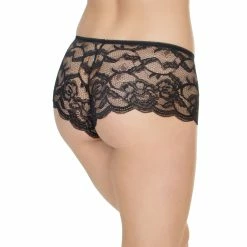 Romantic Boyshort Panties, Sheer Lace, Plus Size