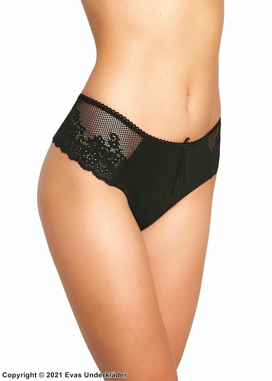 Brazilian Panties, Lacing, Mesh Inlay, Flowers 2 Brazilian Panties, Lacing, Mesh Inlay, Flowers - Image 2