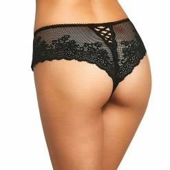 Brazilian Panties, Lacing, Mesh Inlay, Flowers