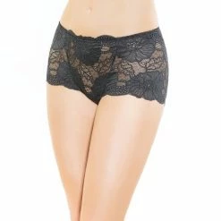 Romantic Boyshort Panties, Sheer Mesh, Floral Lace, Slightly Higher Waist -EVA’s  INTIMATES Shop panty 37 ce 217 5B45D 5Bfullsize5D