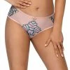Brazilian Panties, Tulle, Embroidery, Buckle