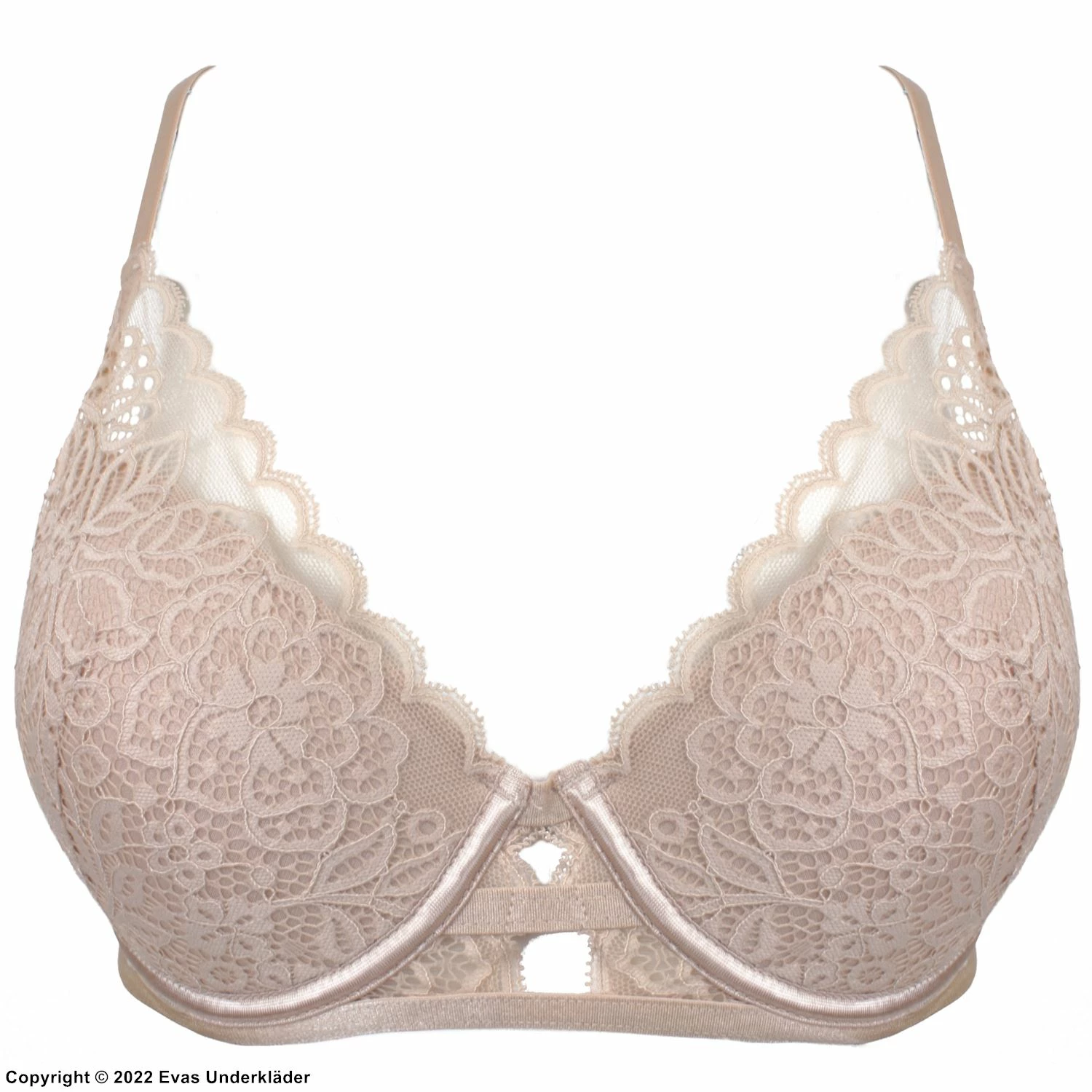 Romantic Push-up Bra, Lace Cups, Keyhole, Flowers 5 Romantic Push-up Bra, Lace Cups, Keyhole, Flowers - Image 5