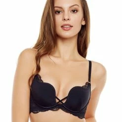 Push-up Bra, Lace Edge, Crossing Straps