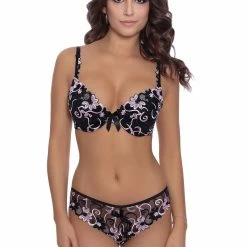 Beautiful Push-up Bra, Lace Embroidery, Flowers -EVA’s  INTIMATES Shop push up bra in contrasting embroidery ro florence bh 5B55D 5Bfullsize5D