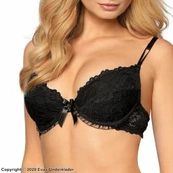 Classic Push-up Bra, Bow, Eyelet Lace, Ruffle Trim, A To D-cup -EVA’s  INTIMATES Shop push up bra in eyelet lace ro carmen bh 5B75D 5Bfullsize5D