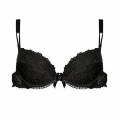 Classic Push-up Bra, Bow, Eyelet Lace, Ruffle Trim, A To D-cup