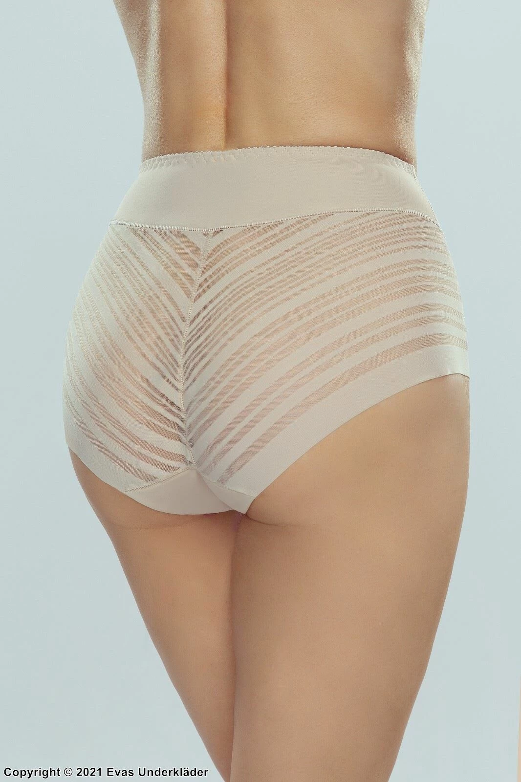 High Waist Panties, Sheer Inlays, Belly And Hips Control, Stripes 5 High Waist Panties, Sheer Inlays, Belly And Hips Control, Stripes - Image 5