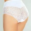 Beautiful Shaping Panties, Smooth Microfiber, Openwork Lace, Belly Control, Flowers