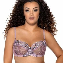 Romantic Big Cup Bra, Mesh Inlay, Intricate Pattern, B To L-cup