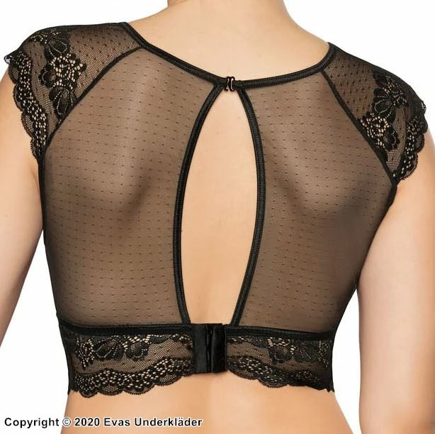 Crop Top, Sheer Mesh, Floral Lace, Small Dots 9 Crop Top, Sheer Mesh, Floral Lace, Small Dots - Image 9