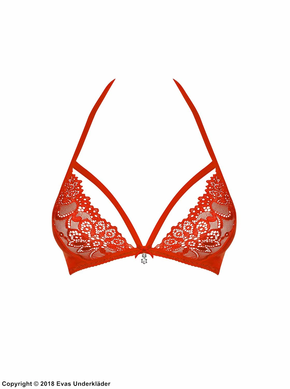 Soft Bra, Mesh, Straps Over Bust, Halterneck, Floral Lace 3 Soft Bra, Mesh, Straps Over Bust, Halterneck, Floral Lace - Image 3