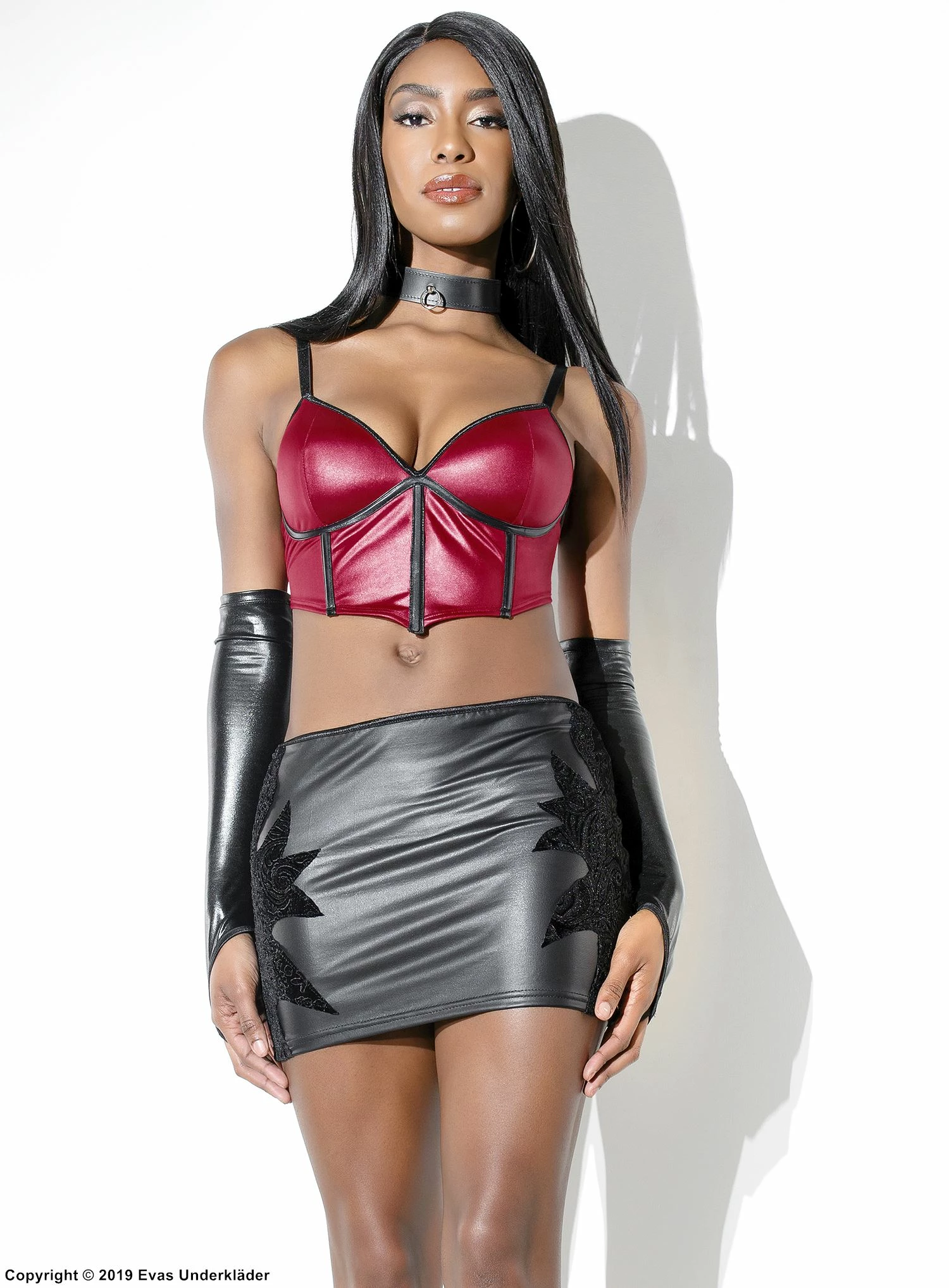 Longline Bra, Wet Look 2 Longline Bra, Wet Look - Image 2