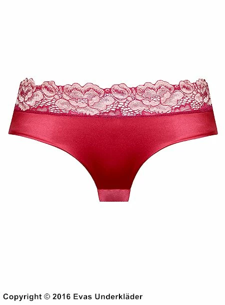 Thong, Satin, Floral Lace 3 Thong, Satin, Floral Lace - Image 3