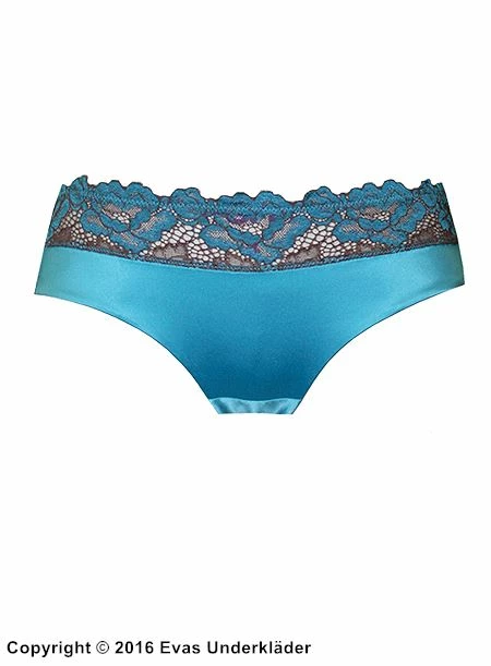 Thong, Satin, Floral Lace 5 Thong, Satin, Floral Lace - Image 5
