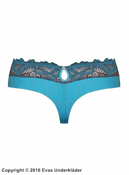 Thong, Satin, Floral Lace 6 Thong, Satin, Floral Lace - Image 6