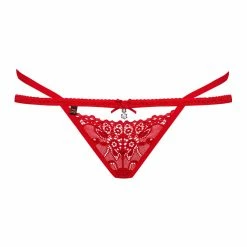Minimal Thong, Lace, Rhinestones, Thin Straps