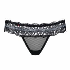 Seductive Thong, Sheer Mesh, Openwork Lace