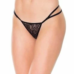 Minimal G-string, Floral Lace, Double Straps