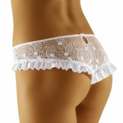 Thong, Sheer Mesh, Embroidery, Ruffle Trim, Butterfly